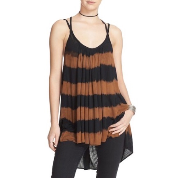 Free People Tops - Free People Fly Away tank/tunic black/rust tie dye